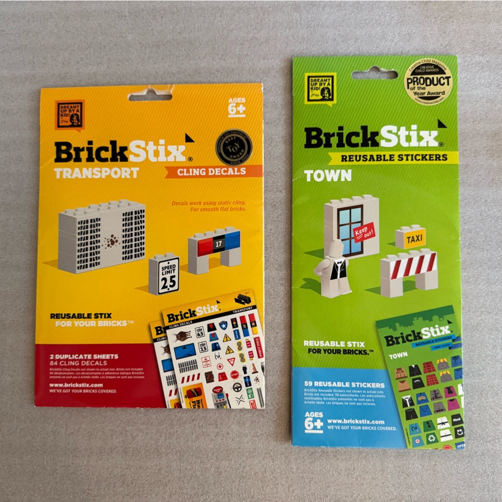NEW BrickStix Reusable Stickers for LEGO Style Bricks/Blocks